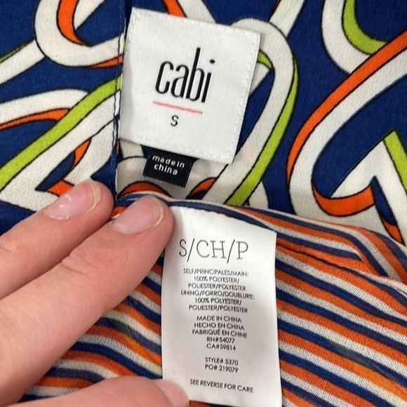 CAbi Midi Amour Dress Collar Buttons Heart Link Blue Size Small S - Picture 10 of 15